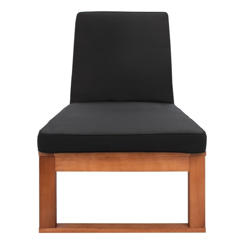 Safavieh Solano Wood and Fabric Sunlounger in Natural / Black