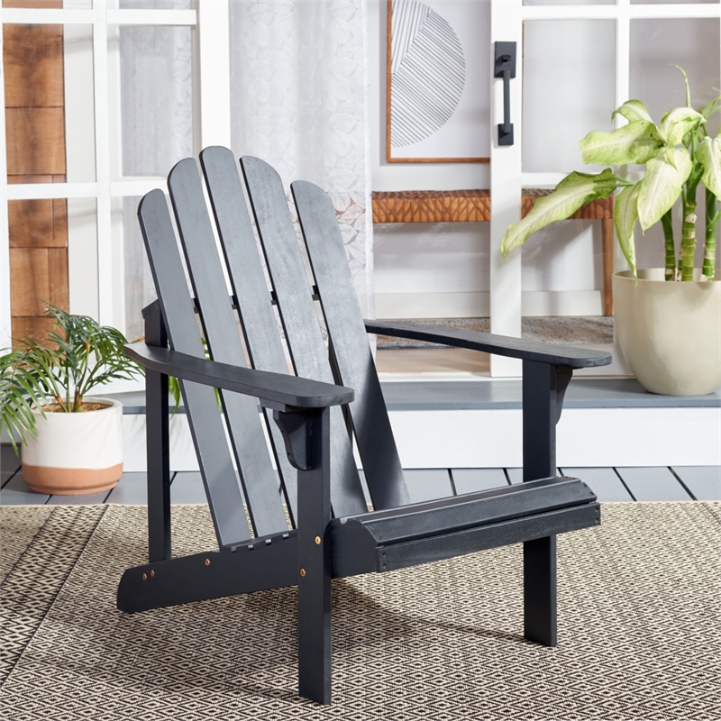Safavieh Topher Adirondack Wood Chair in Black