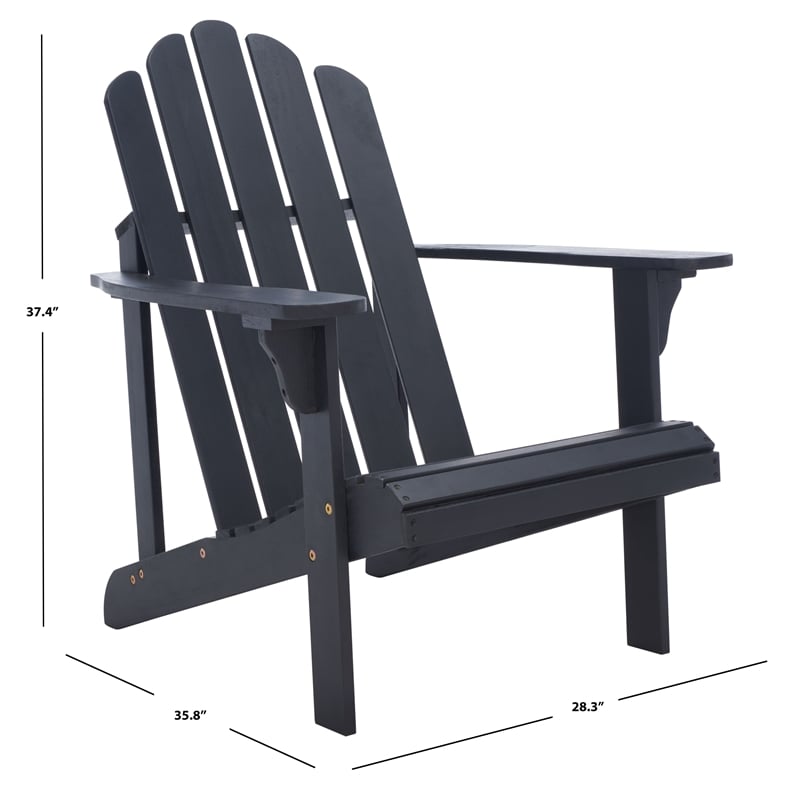 Safavieh Topher Adirondack Wood Chair in Black