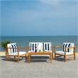 Safavieh Montez 4 Piece Wood and Fabric Set in Natural / Beige