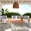 Safavieh Montez 4 Piece Wood and Fabric Set in Natural / Beige