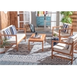 Safavieh Montez 4 Piece Wood and Fabric Set in Natural / Beige