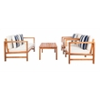 Safavieh Montez 4 Piece Wood and Fabric Set in Natural / Beige