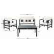 Safavieh Montez 4 Piece Wood and Fabric Set in Black / Beige