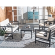 Safavieh Montez 4 Piece Wood and Fabric Set in Black / Beige