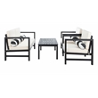 Safavieh Montez 4 Piece Wood and Fabric Set in Black / Beige