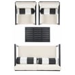 Safavieh Montez 4 Piece Wood and Fabric Set in Black / Beige
