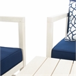 Safavieh Montez 4 Piece Wood and Fabric Set in White / Navy