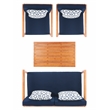 Safavieh Montez 4 Piece Wood and Fabric Set in Natural / Navy