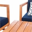Safavieh Montez 4 Piece Wood and Fabric Set in Natural / Navy