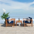 Safavieh Montez 4 Piece Wood and Fabric Set in Natural / Navy