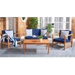 Safavieh Montez 4 Piece Wood and Fabric Set in Natural / Navy
