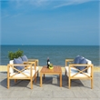 Safavieh Nunzio 4 Piece Wood and Fabric Set in Natural / Beige