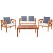 Safavieh Nunzio 4 Piece Wood and Fabric Set in Natural / Beige
