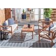 Safavieh Nunzio 4 Piece Wood and Fabric Set in Natural / Beige