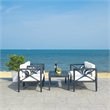 Safavieh Nunzio 4 Piece Wood and Fabric Set in Black / Beige