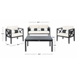 Safavieh Nunzio 4 Piece Wood and Fabric Set in Black / Beige