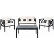Safavieh Nunzio 4 Piece Wood and Fabric Set in Black / Beige