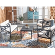 Safavieh Nunzio 4 Piece Wood and Fabric Set in Black / Beige
