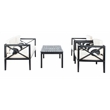 Safavieh Nunzio 4 Piece Wood and Fabric Set in Black / Beige