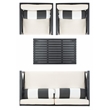 Safavieh Nunzio 4 Piece Wood and Fabric Set in Black / Beige