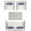 Safavieh Nunzio 4 Piece Wood and Fabric Set in Gray / Beige / Navy