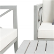 Safavieh Nunzio 4 Piece Wood and Fabric Set in Gray / Beige / Navy