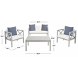Safavieh Nunzio 4 Piece Wood and Fabric Set in Gray / Beige / Navy