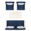 Safavieh Nunzio 4 Piece Wood and Fabric Set in White / Navy