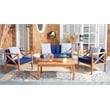 Safavieh Nunzio 4 Piece Wood and Fabric Set in Natural / Navy