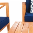 Safavieh Nunzio 4 Piece Wood and Fabric Set in Natural / Navy