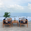 Safavieh Nunzio 4 Piece Wood and Fabric Set in Natural / Navy
