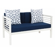 Safavieh Alda 4 Piece Wood and Fabric Set in White / Navy