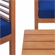 Safavieh Alda 4 Piece Wood and Fabric Set in Natural / Navy