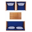 Safavieh Alda 4 Piece Wood and Fabric Set in Natural / Navy