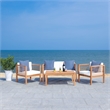 Safavieh Alda 4 Piece Wood and Fabric Set in Natural / Beige