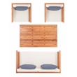 Safavieh Alda 4 Piece Wood and Fabric Set in Natural / Beige
