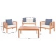 Safavieh Alda 4 Piece Wood and Fabric Set in Natural / Beige