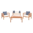 Safavieh Alda 4 Piece Wood and Fabric Set in Natural / Beige