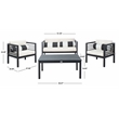 Safavieh Alda 4 Piece Wood and Fabric Set in Black / Beige
