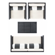 Safavieh Alda 4 Piece Wood and Fabric Set in Black / Beige