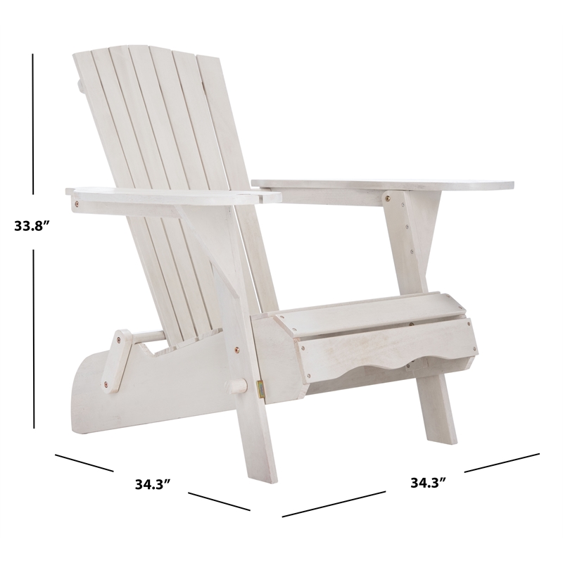 Safavieh Breetel Wood Adirondack 2 Per Box  in White