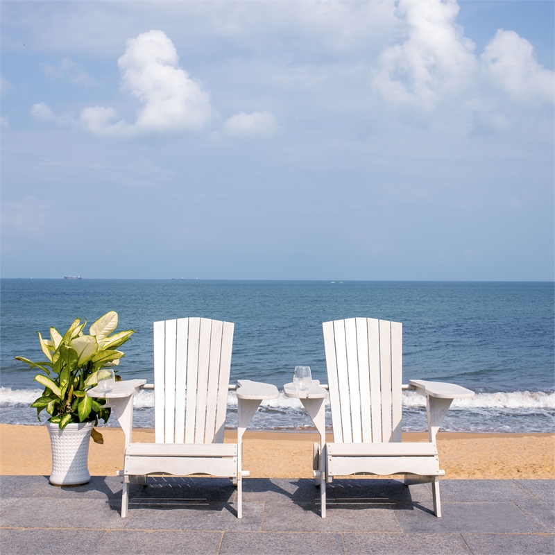 Safavieh Breetel Wood Adirondack 2 Per Box  in White