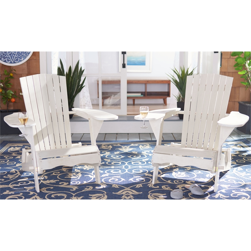 Safavieh Breetel Wood Adirondack 2 Per Box  in White