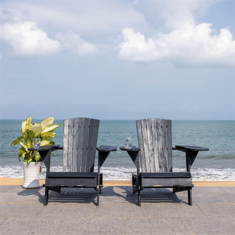 Safavieh Breetel Wood Adirondack 2 Per Box in Black