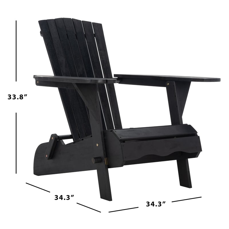 Safavieh Breetel Wood Adirondack 2 Per Box in Black
