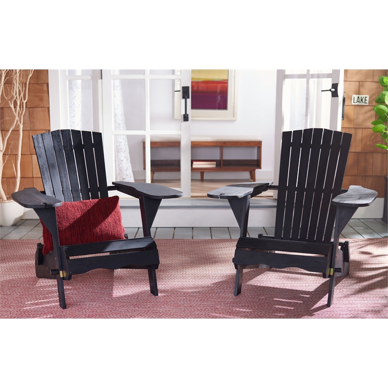 Safavieh Breetel Wood Adirondack 2 Per Box in Black