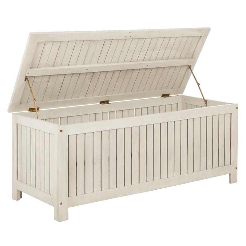 Safavieh Abri Wood Cushion Box in White