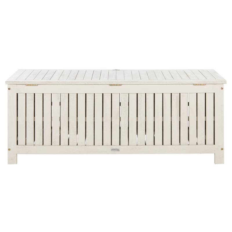 Safavieh Abri Wood Cushion Box in White