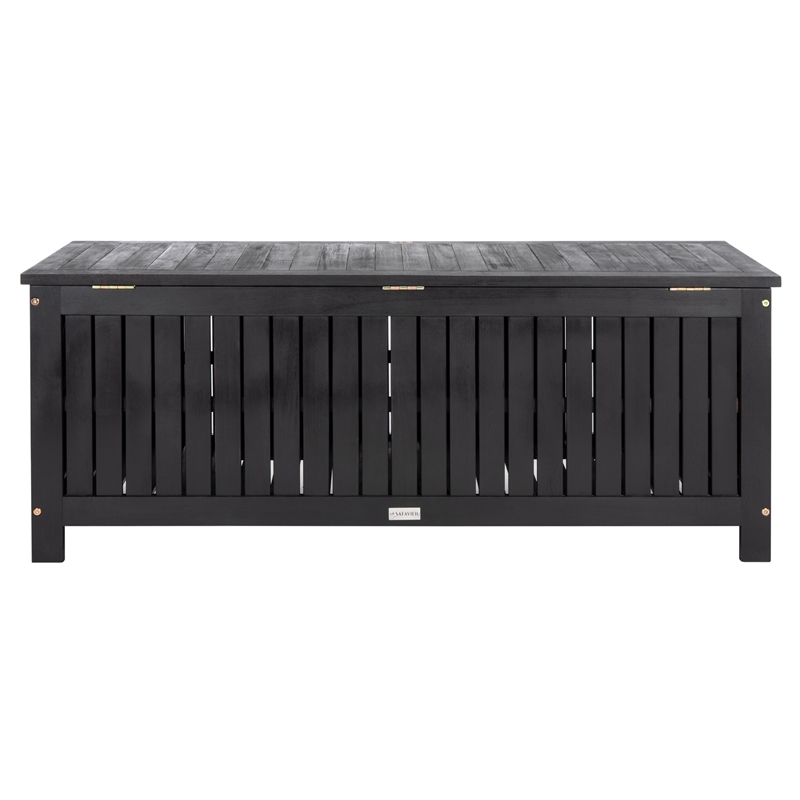 Safavieh Abri Wood Cushion Box in Black